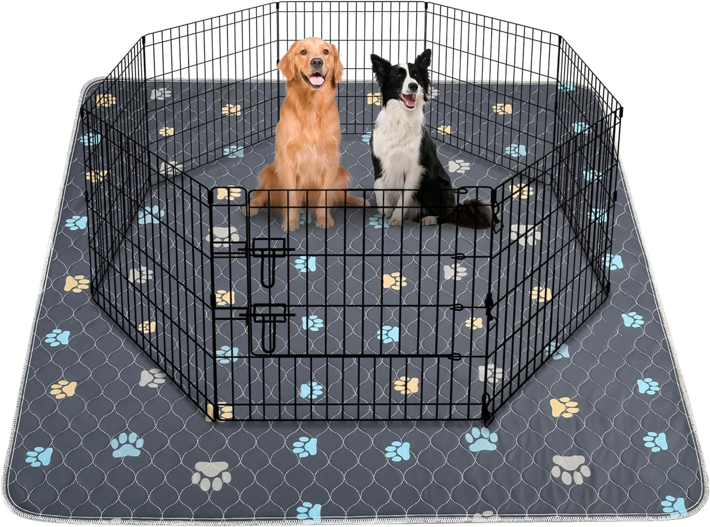 Aitmexcn Washable Puppy Dog Pee Pad, 2PCS 100% Waterproof Whelping Training Mat for Puppy/Senior Dog, Fast Drying Reusable Puppy Pads for Indoor, Outdoor and Car Travel- 48'' x 48'',Gray