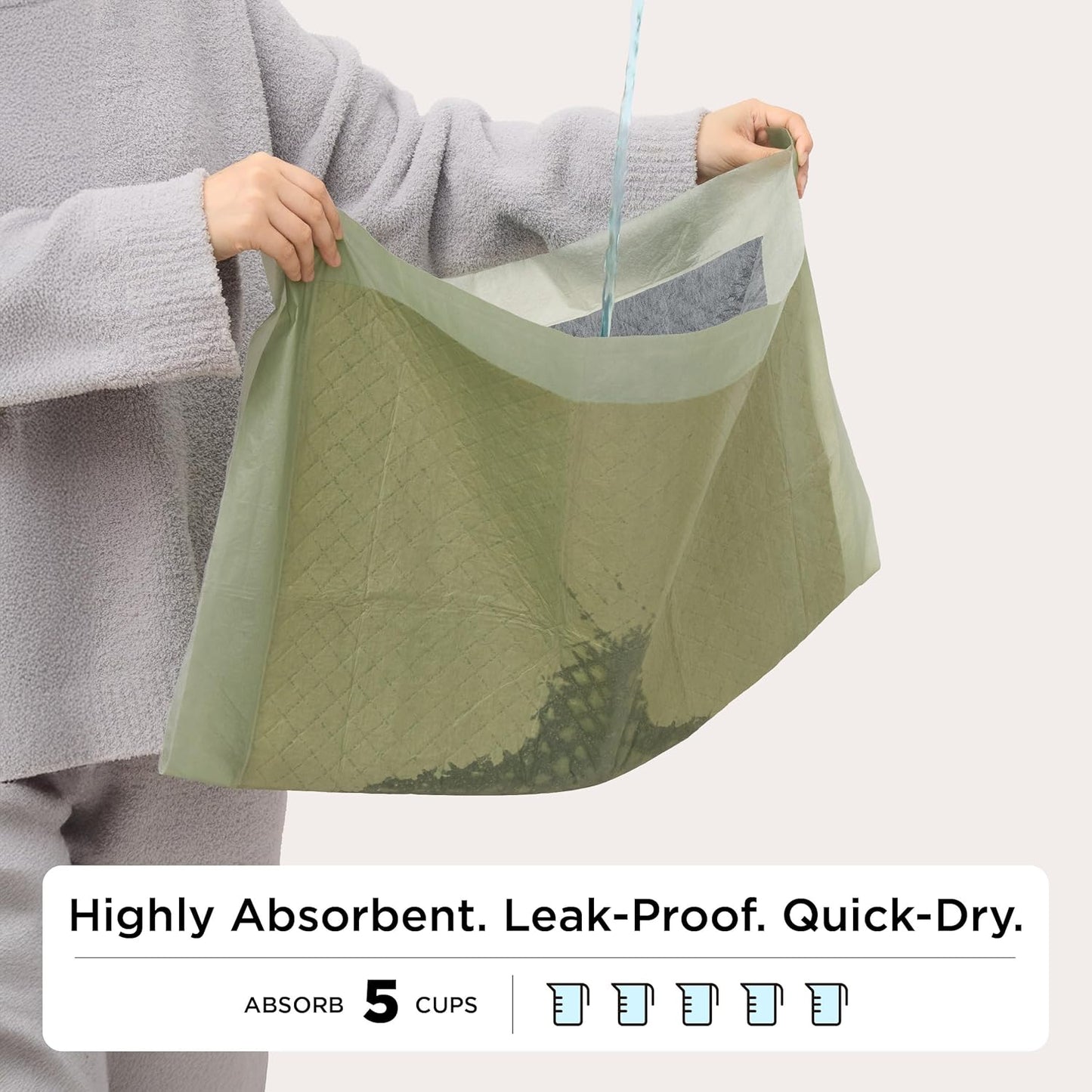 Bedsure Pee Pads for Dogs, 22" x 22" Puppy Pads 100 Count, Super Absorbent & Leak Proof, Small Dog Training Pads Quick Dry Thicken Pets Potty Pads Odor-Control Activated Carbon & ECO Green Material