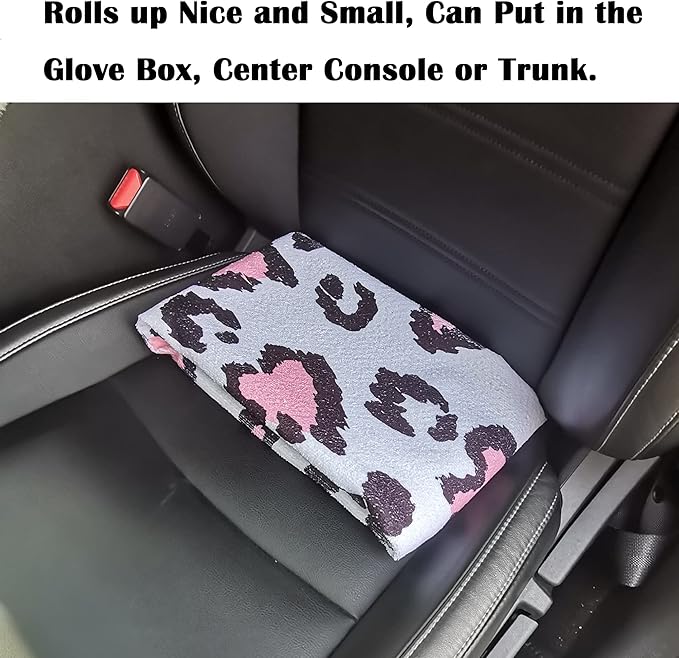 Car Seat Cover Protector Front Seats,for Gym Workout,Running,Swimming,Beach and Hiking,Waterproof Sweat Towel Bucket Seat Covers for Cars SUV Trucks (Leopard Print, 2Pcs)