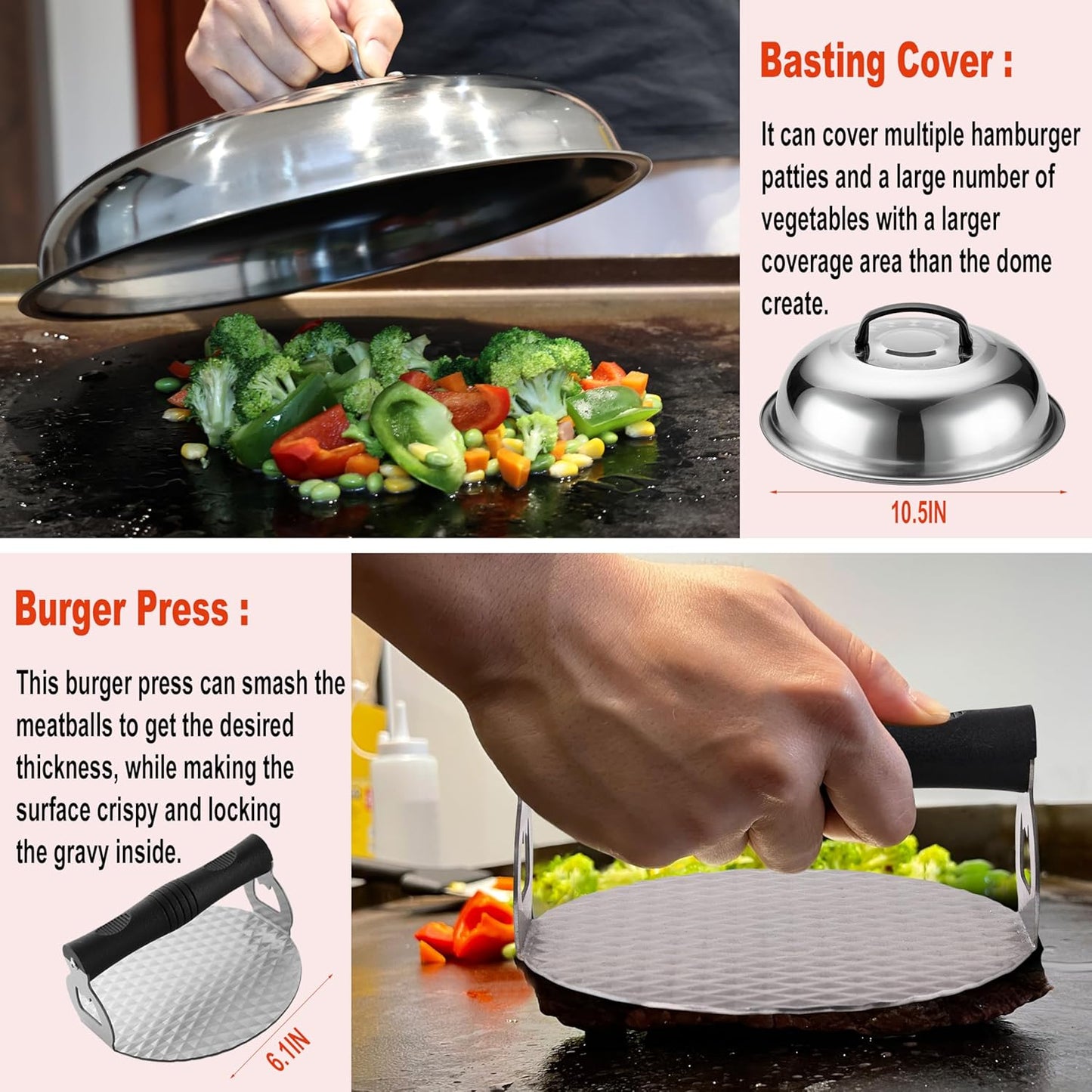 38PCS Flat Top Grill Accessories Set - Must Have for Your Outdoor with Professional Griddle Spatula, Cleaning Kit, Grill Basting Cover - Ideal Griddle Gift for Men Women