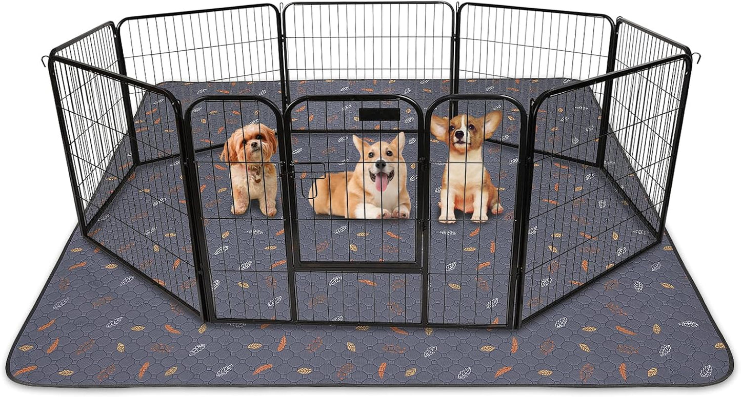 Sunheir Washable Pee Pads for Dogs 72"x72", Extra Large Reusable Puppy Pads Pet Training Pads for Dog Playpen, Waterproof Pee Pads for Puppy Playpen, Whelping Pad, Dog Playpen Indoor - Deep Grey