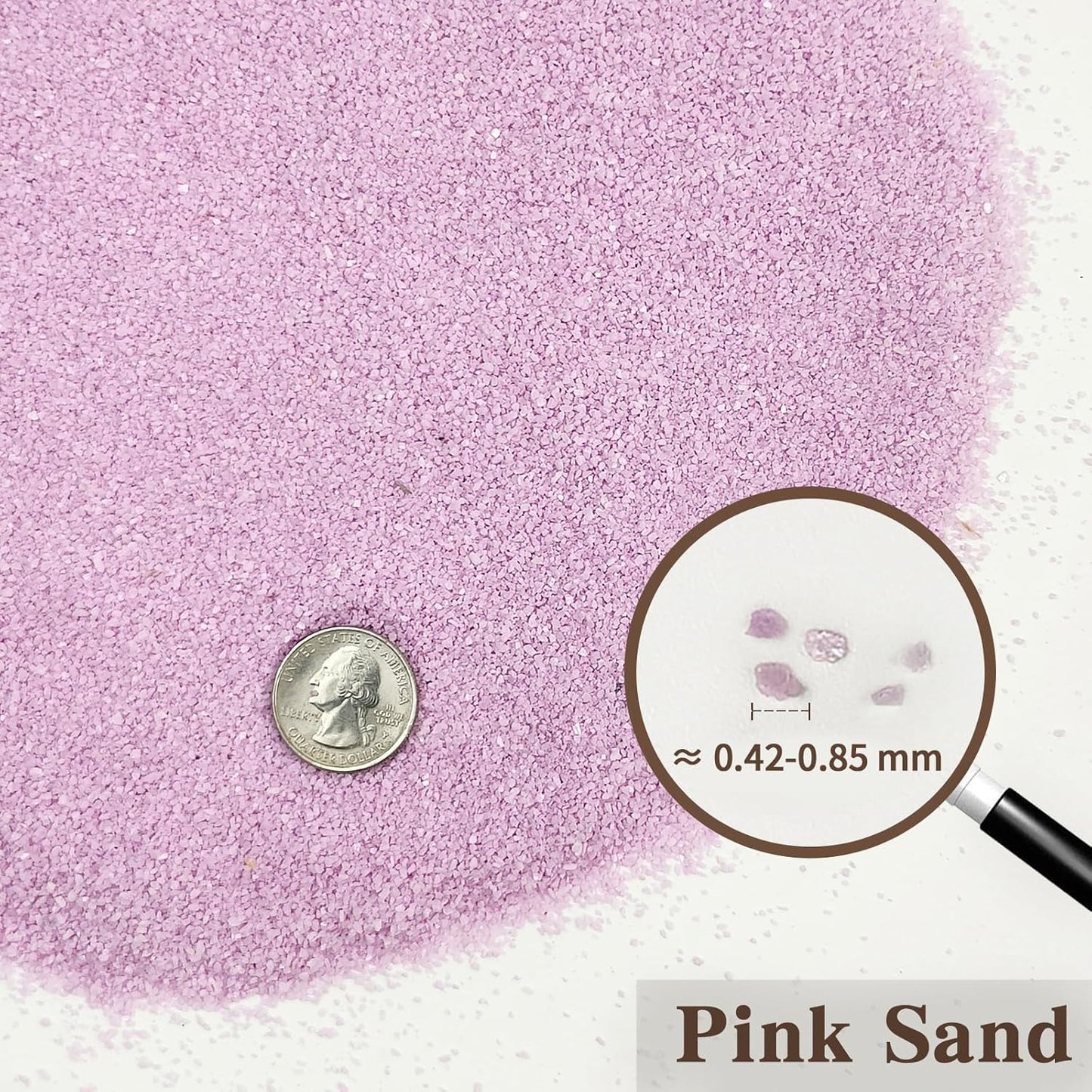 20 lbs Pink Sand, 0.4-0.8 mm Decorative Sand for Aquarium, Fish Tank, Candle, Vase Filler, Wedding Ceremony, Arts Crafts and Bowl Fillers