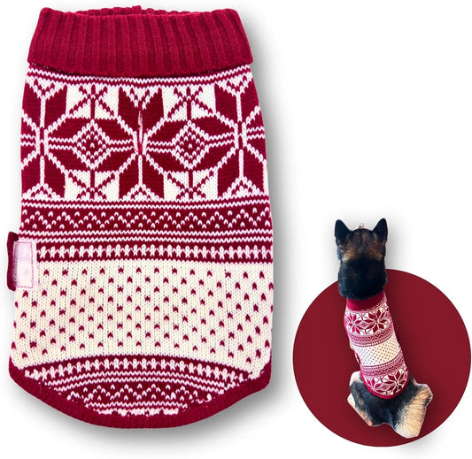 Cute Sweater for Dogs and Cats Soft Flannel Pet Outfit Warm and Cozy Animal Hoodie Small to Large Pet Clothes for Halloween Parties and Everyday Wear (X-Small, Red National Totem)