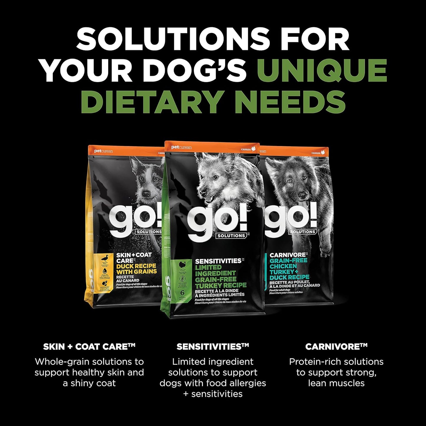 Go! Solutions Sensitivities Limited Ingredients, Grain-Free Dry Dog Food, Turkey Recipe for Sensitive Stomach, 12 lb Bag