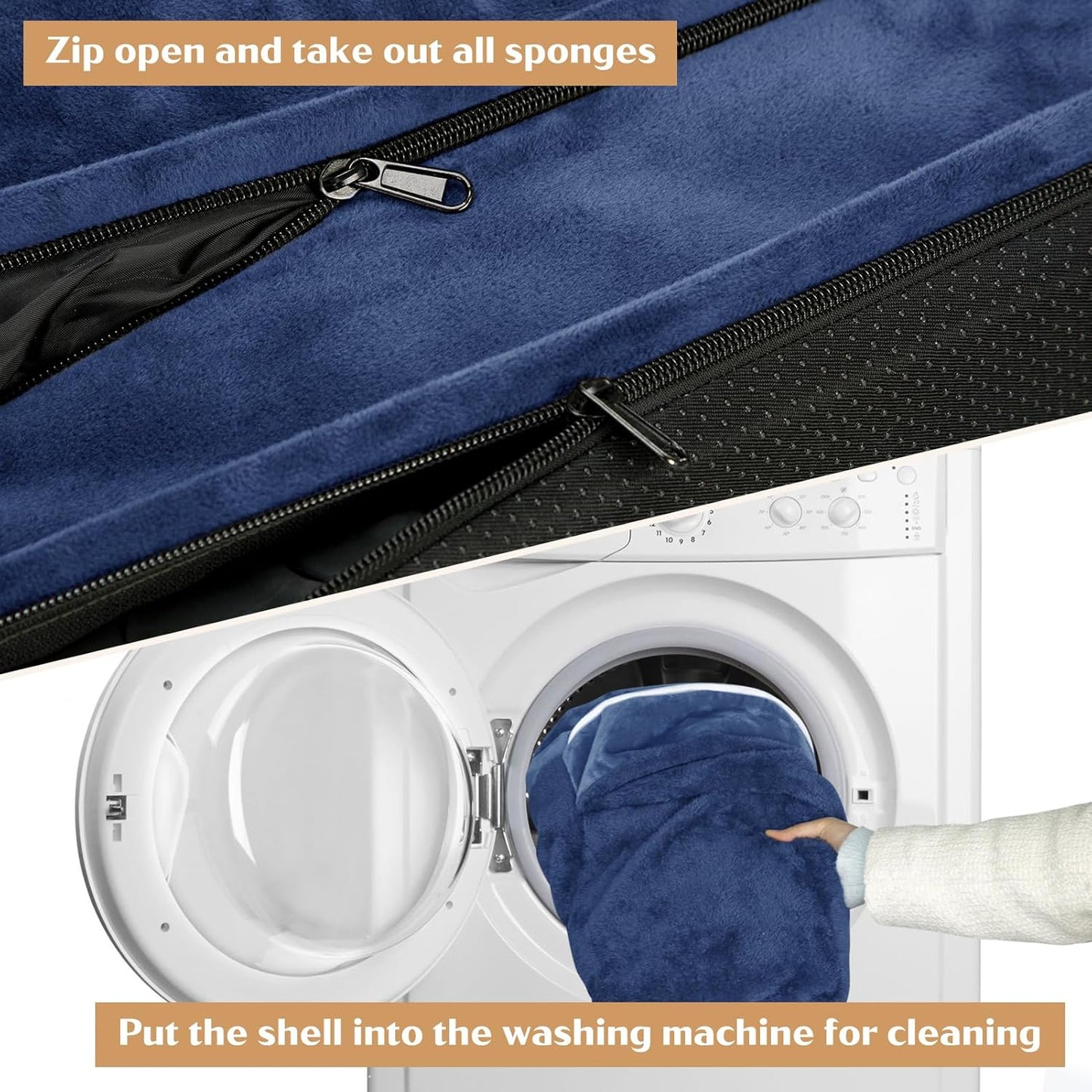 Comfort Expression Medium Dog Beds Waterproof Orthopedic Foam Dog Sofa Beds for Medium Large Dogs Comfy Pet Bed with Washable Removable Cover & Non-Slip Bottom(Medium,Navy Blue)