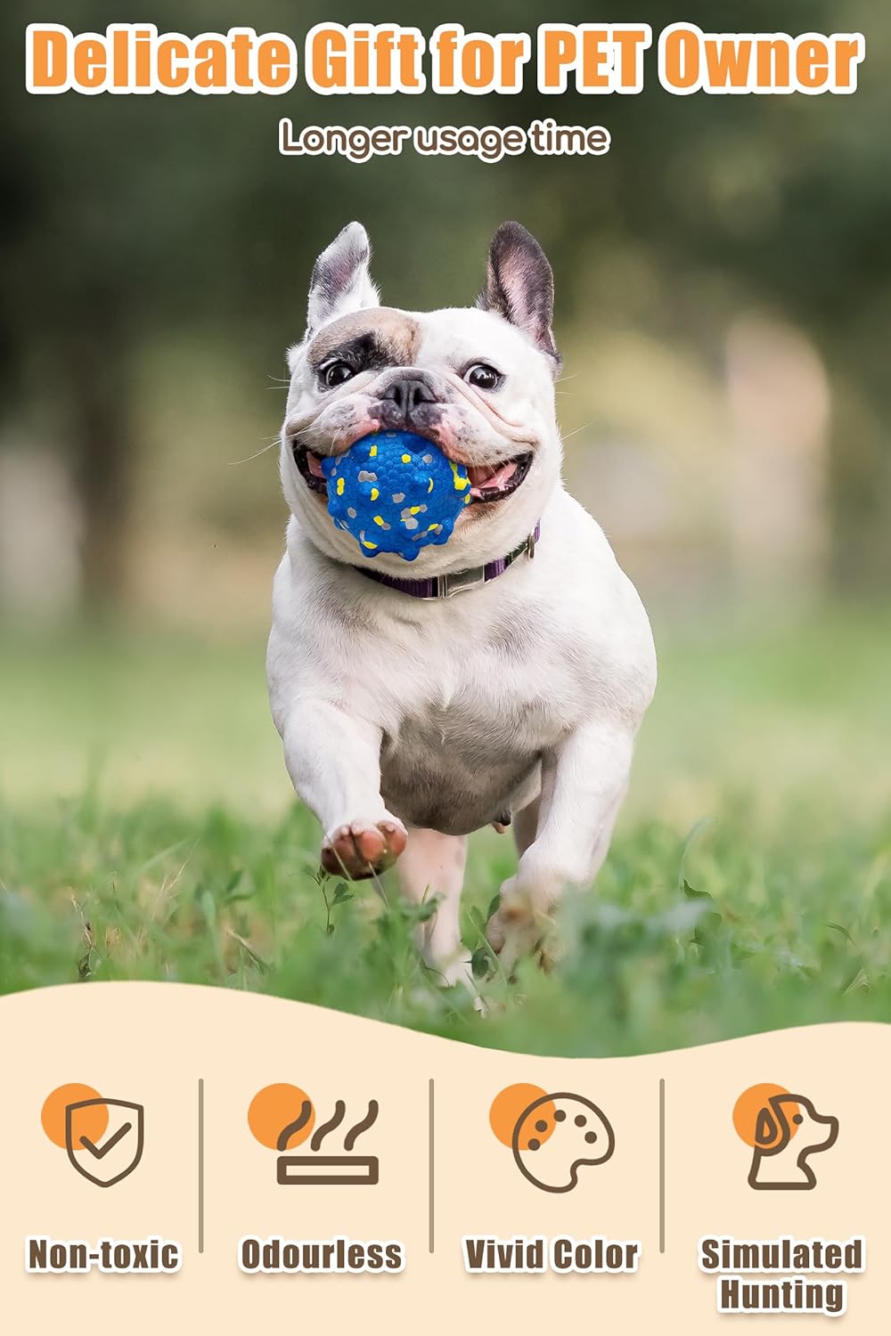 Dog Tennis Balls for Aggressive Chewers, Indestructible Durable Bouncy Interactive Toy for Dogs Fetch Game Lightweight Floating Outdoor Training(4Pcs Small)