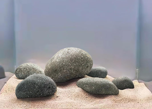 LANDEN Taiji Stone Natural Rocks(18lbs, 2~9 inches,6pcs) for Aquascape and Bonsai, Aquarium, Paludarium, Fish Tank Decoration Rocks, Landscaping Model Stone