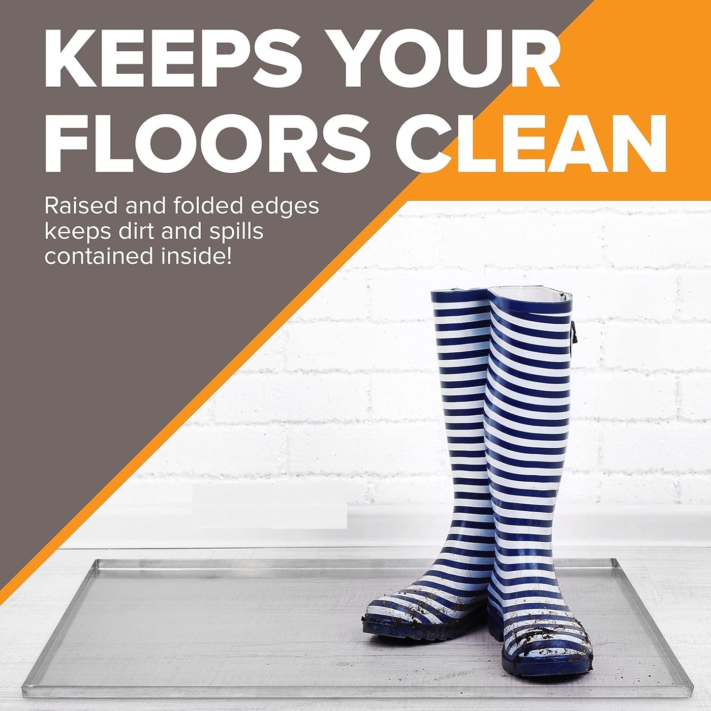 29.5" x 18.25" Metal Replacement Dog Crate Pan Chew Proof Crack Proof Pet Kennel Tray Central Dog Training Crate Pan Pet Supplies, Stainless Steel, 1" H