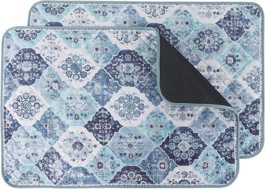 IEUUMLER Washable Pee Pads for Dogs, 2 Pack Reusable Non-Slip Grip, Super Absorbent Waterproof Puppy Pads for Potty Training, Playpen, Crate, Whelping Box EU011 (Blue, 30" x 20")