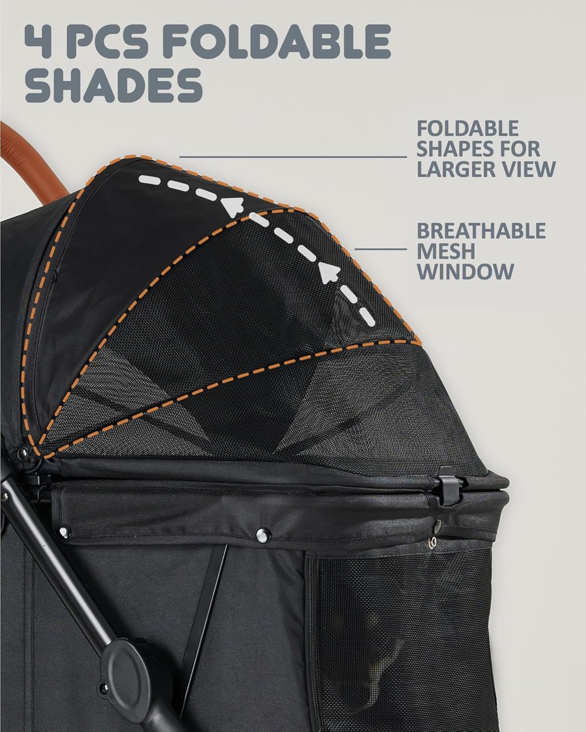 Medium Dog Stroller for Large Dogs, pet Stroller for Medium Dogs Up to 66lbs, All-Terrain with Adjustable Handle & Canopy, Sun Shades, Storage Organizer, Waterproof Oxford Fiber