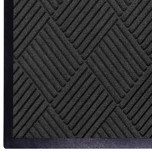 M+A Matting 208540410 WaterHog Diamond | Commercial-Grade Entrance Mat with Rubber Border – Indoor/Outdoor, Quick Drying, Stain Resistant Door Mat (Charcoal, 4' x 10')