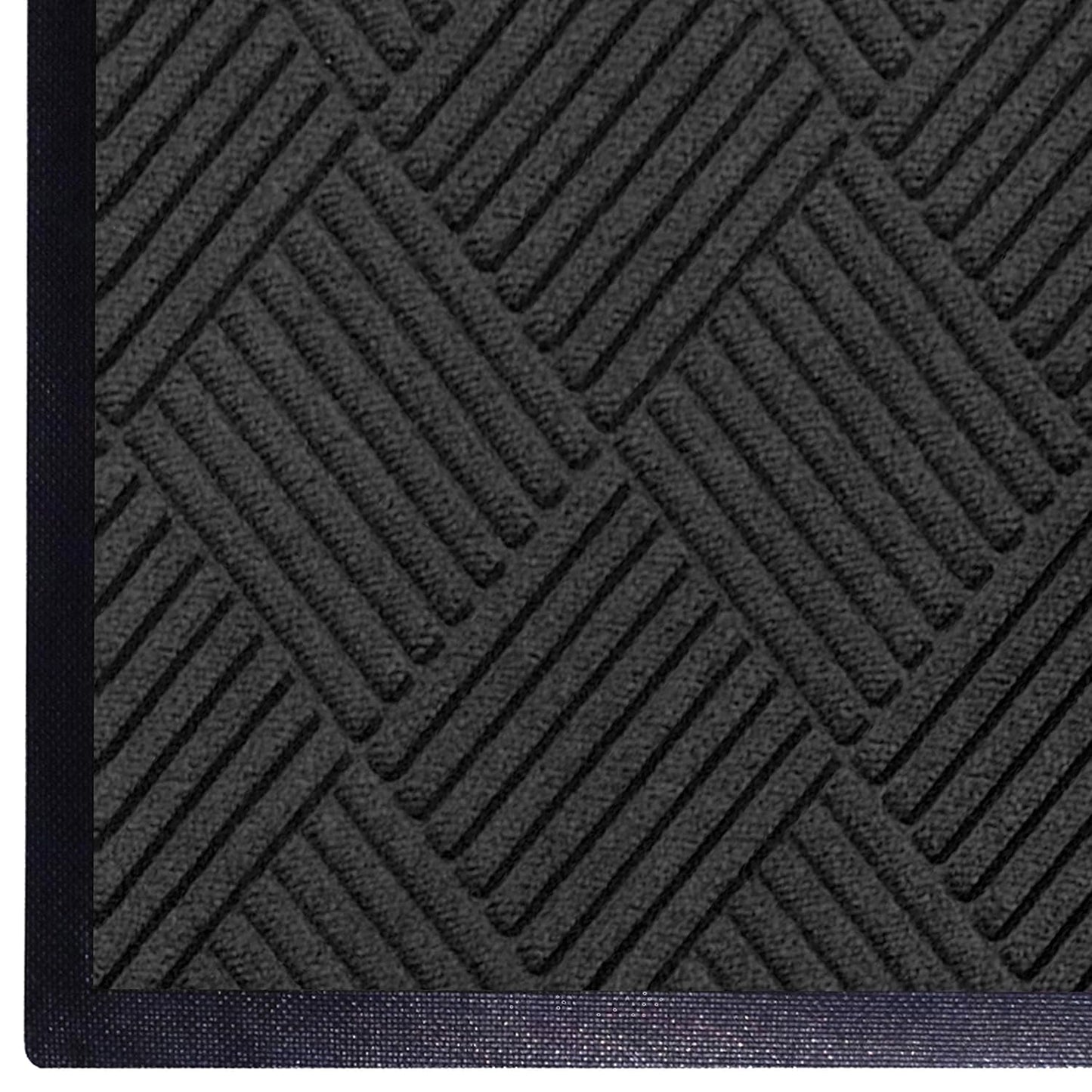 M+A Matting WaterHog Diamond | Commercial-Grade Entrance Mat with Rubber Border – Indoor/Outdoor, Quick Drying, Stain Resistant Door Mat (Charcoal, 3' x 12')