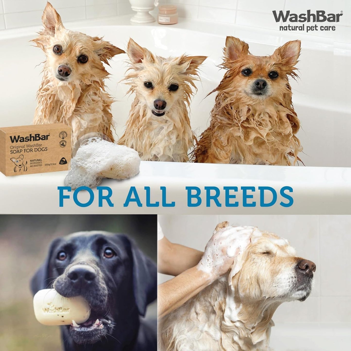 The Natural Dog Shampoo Bar Soap for Itchy Skin Relief - 3.5oz 100g - Dog Soap for Sensitive Skin with Manuka and Neem Oil to Ease Allergies and Itching