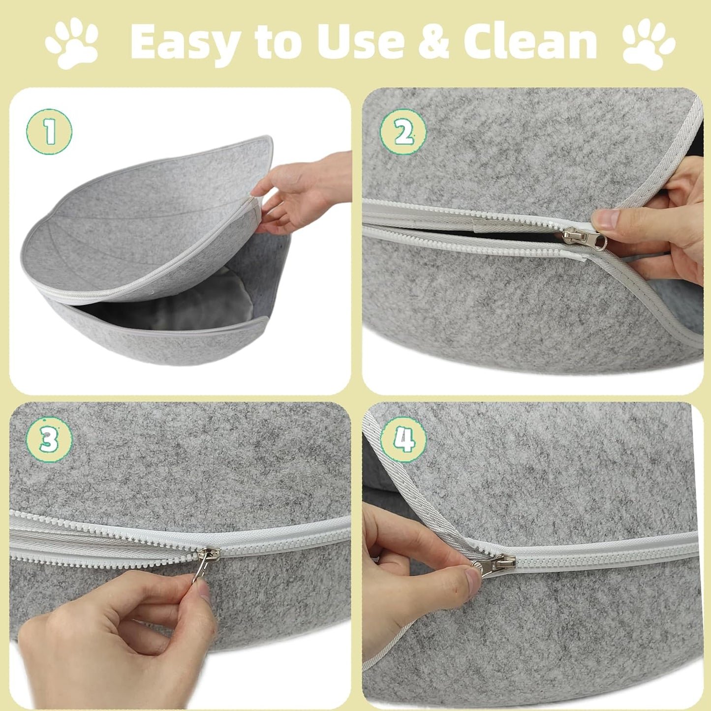 Donut Cat Tunnel Bed Peekaboo Cat Cave for Large Cats Up to 30 Lbs, Kitty Interactive Playing Tent House for Multiple Cats,Detachable,Scratch Resistant (2 in 1 Gray, Medium - 20 Inch Diameter)