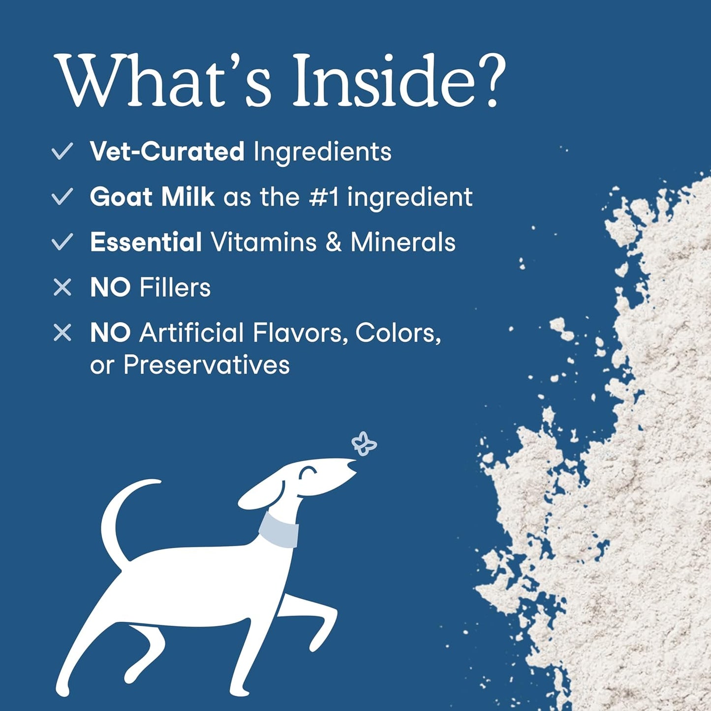 Fera Pets Goat Milk Topper - Multivitamin for Dogs & Cats with Probiotics - Supports Overall Health, Gut Health, and Immune System - for Picky Eaters - 60 TSP