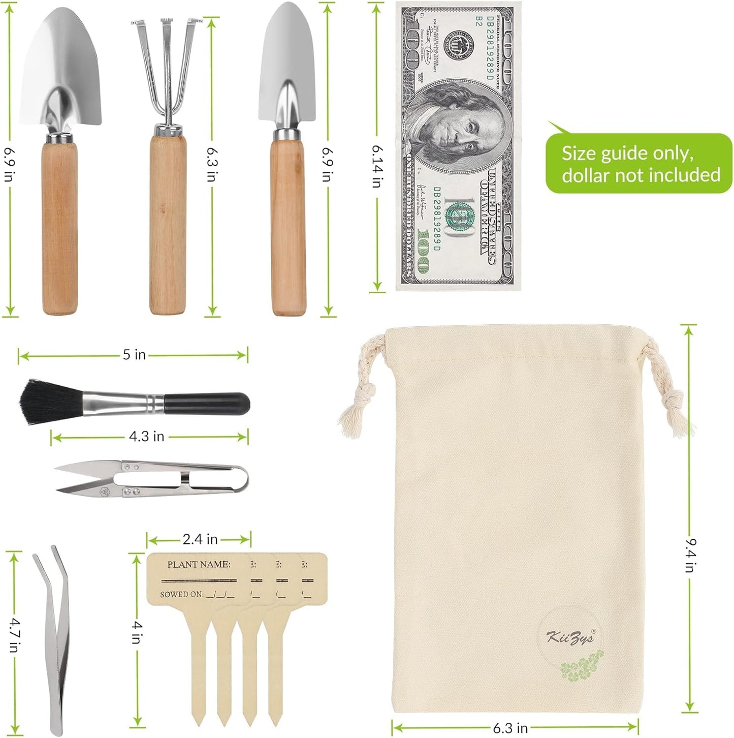 Indoor Garden Tools for Gardening - KiiZYS 12-Piece Small Garden Tools Set - Indoor Gardening Gifts for Women - Mini Hand Tools House Plant Tool