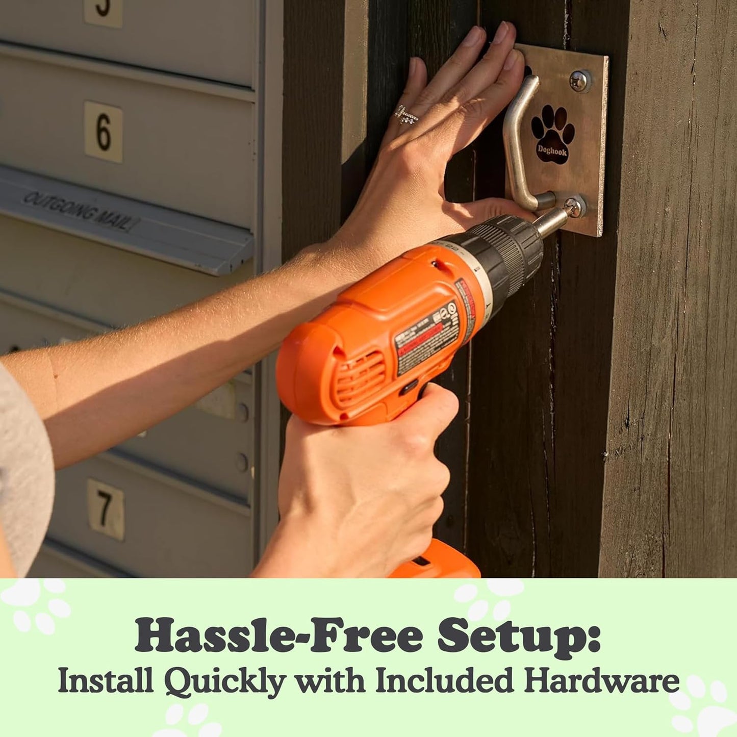 Canine Hitch- Secure Dog Leash Parking Mounted Indoor – Outdoor Wall Hook - Tie Out Stainless Steel Practical Lead Management for Home & Business, Ultimate Strength