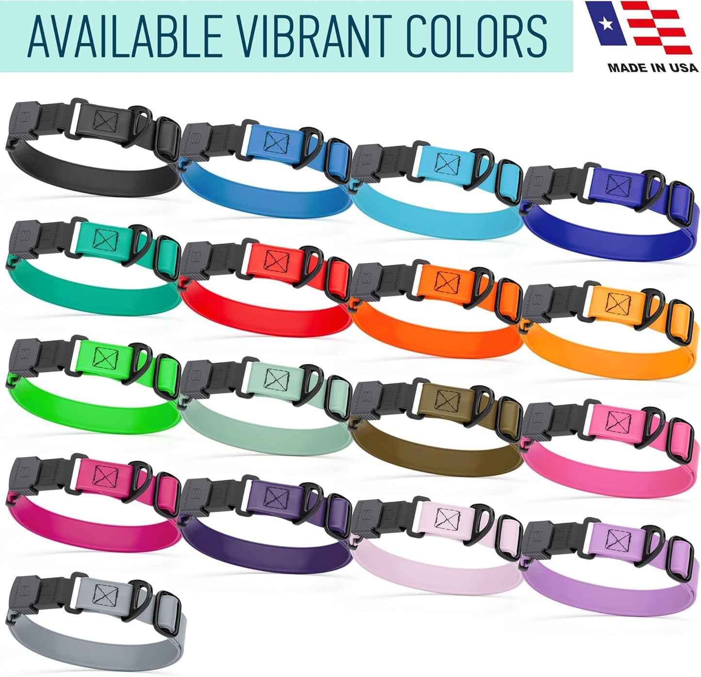 Dogline Biothane Waterproof Dog Collar with Herm Sprenger Stainless Steel Quick Release Buckle – Heavy Duty Tactical Durable Collar for Dogs – Comfortable and Safe Pet Collar, W 3/4" L 12-19", Blue