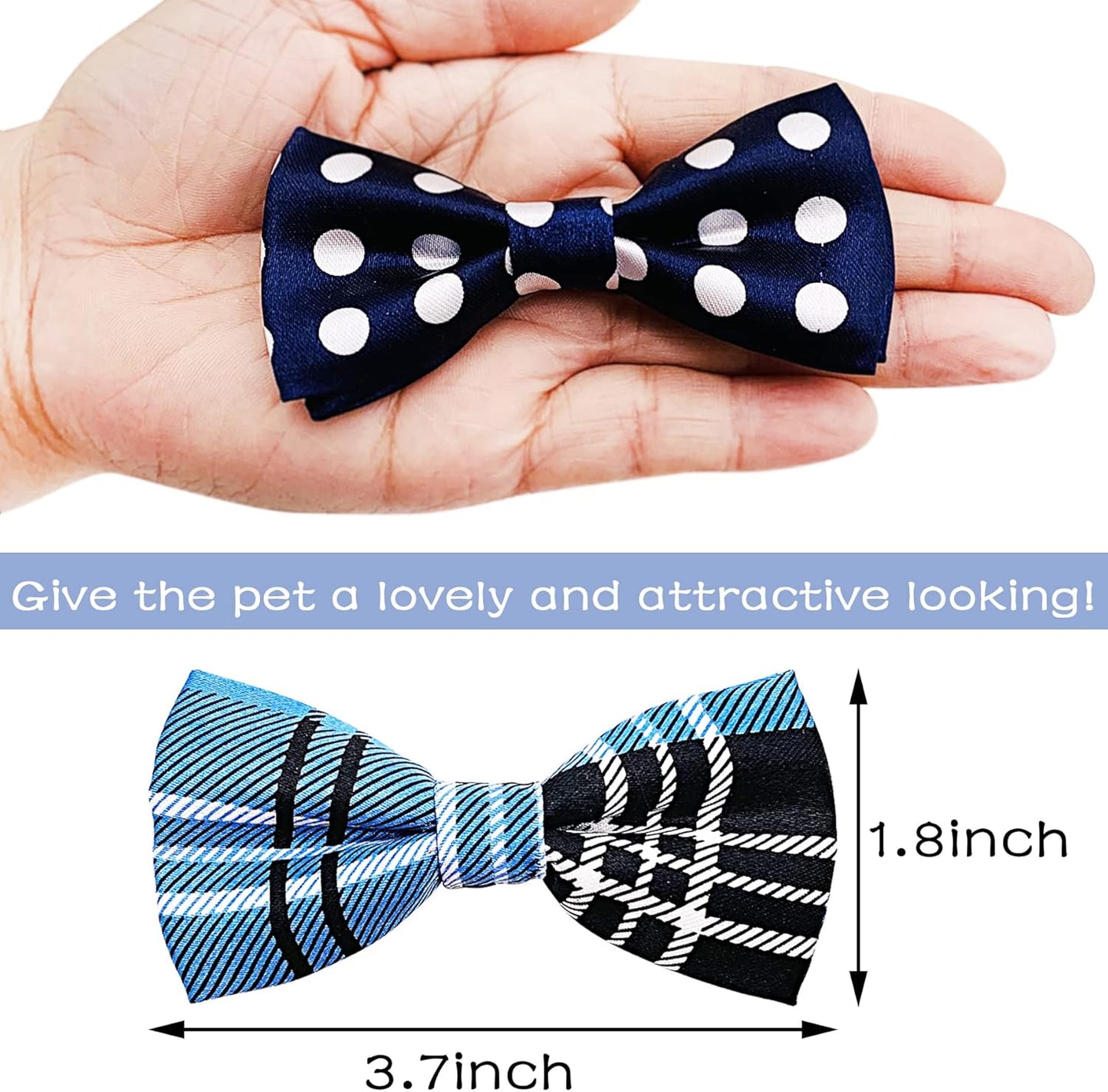 PET SHOW Pet Small Dogs Collar Embellishment Attachment Bow Ties Puppies Cats Collar Charms Accessories Slides Bowties for Birthday Wedding Parties Assorted A Style Pack of 5