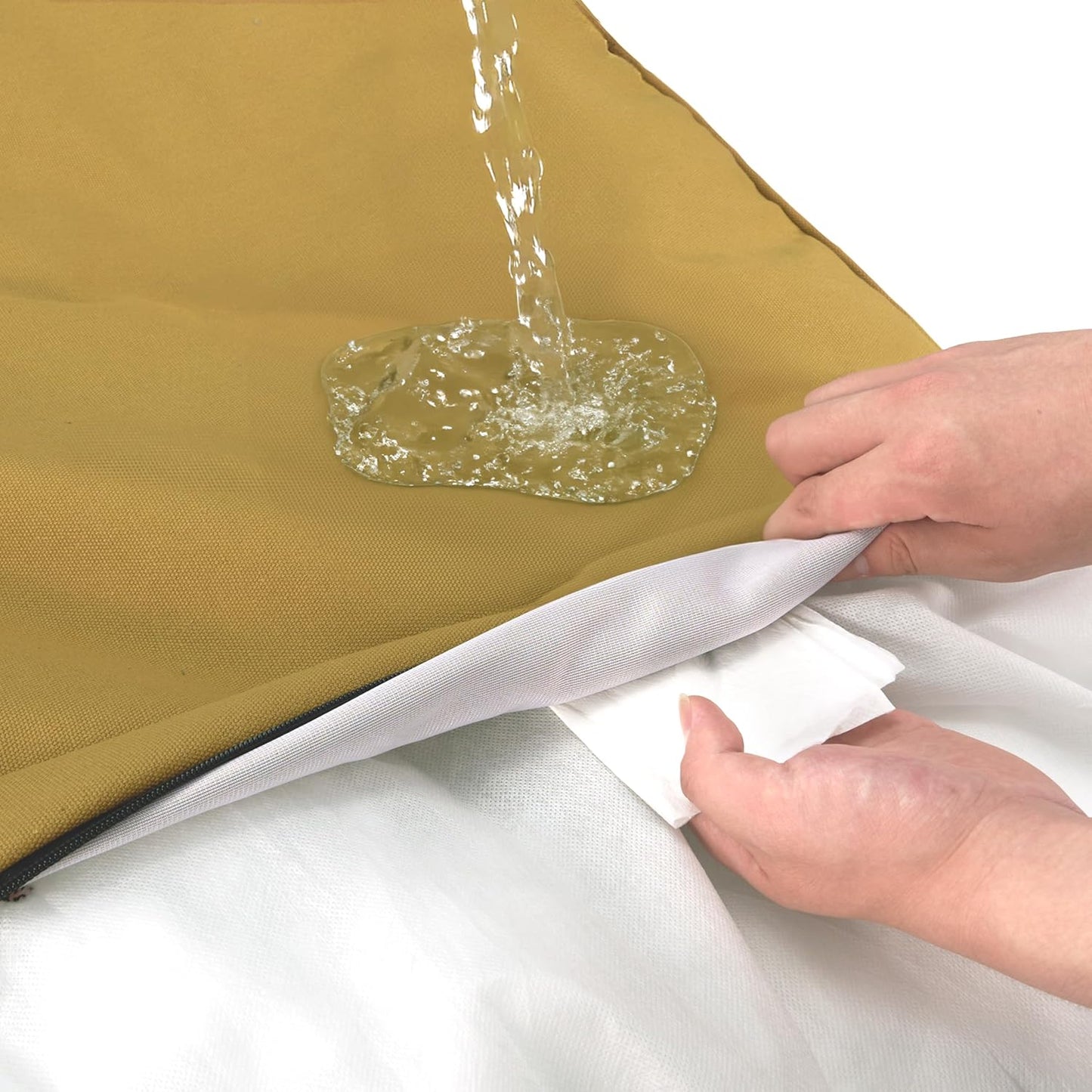 Sytopia 42-Inch Canvas Outdoor Dog Bed, Waterproof & Washable with Removable Cover, Ideal for Medium & Large Dogs, Chew-Proof Great for Indoor, Outdoor, Crate, or Patio Use (Yellow)