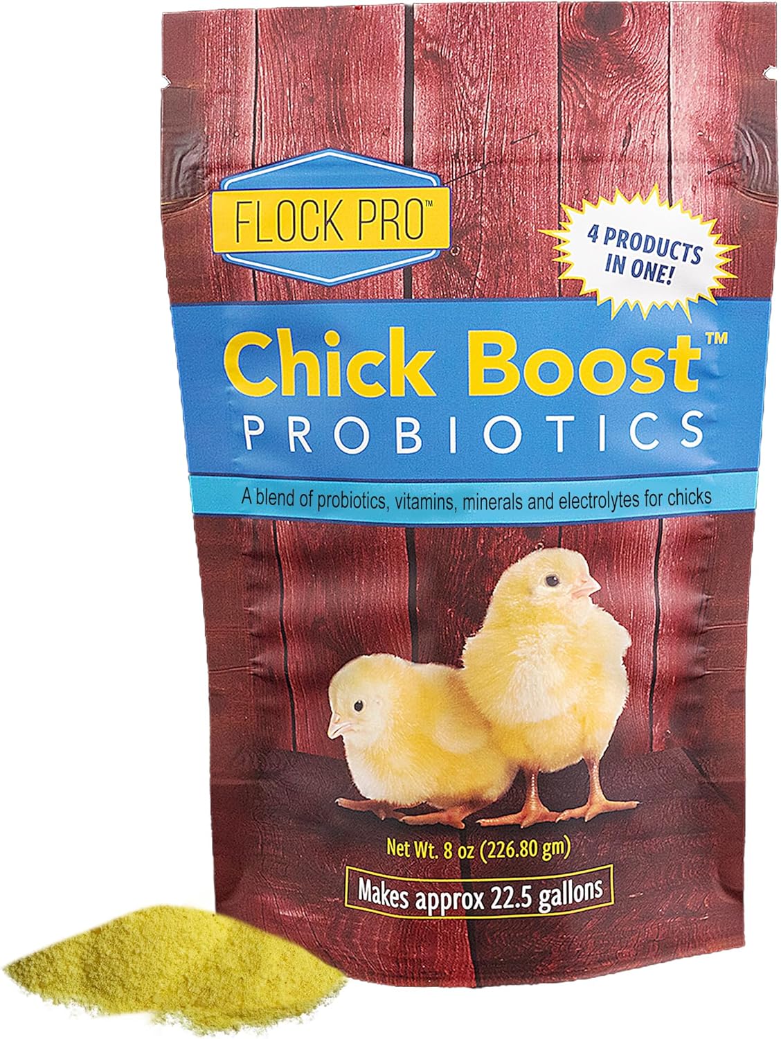 Equerry's Flock PRO Chick Boost Probiotic - Probiotics, Vitamins, Minerals and Electrolytes for Chickens | Chicken Vitamins and Supplements for All Poultry - 8oz