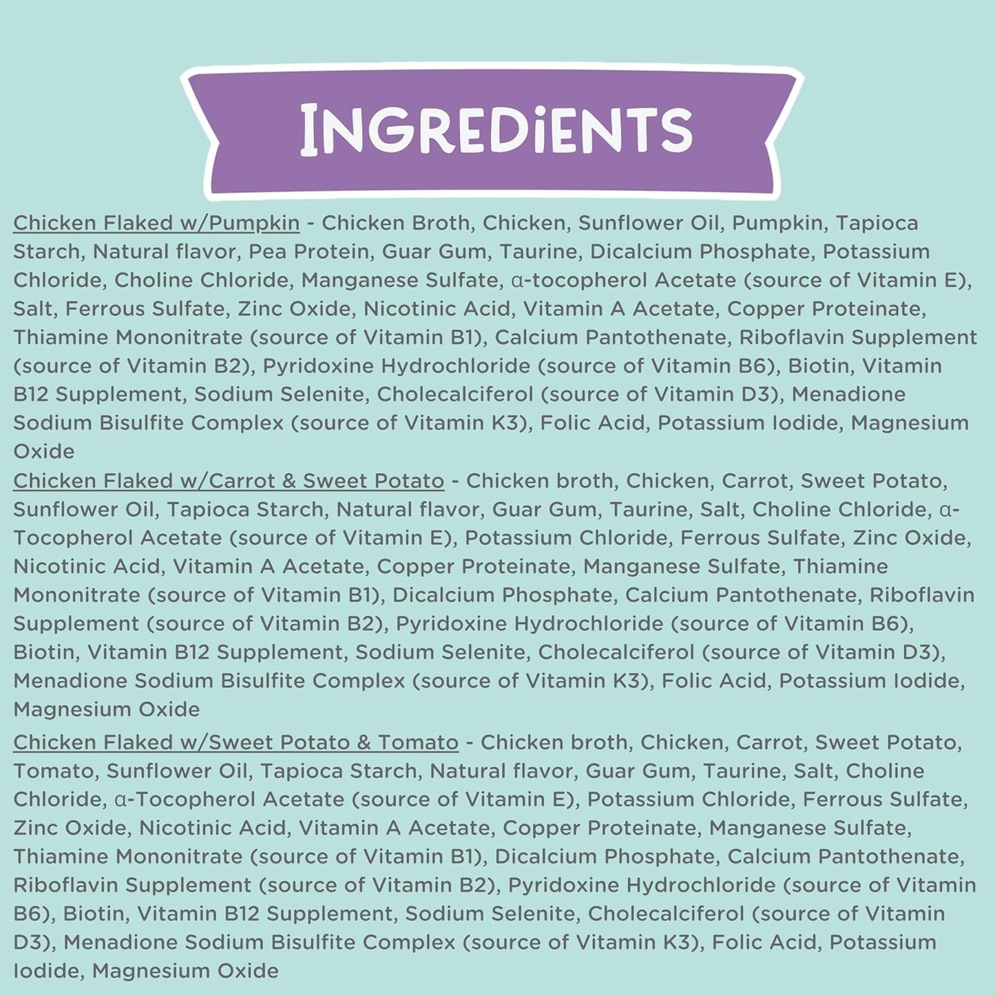 LOVE, NALA - FLAKED Chicken Variety Pack - 24 Pack - Natural Adult Cat Wet Food - Grain Free, Non-GMO, Lean Protein, Omega 3, Digestive Fiber, Added Minerals & Vitamins