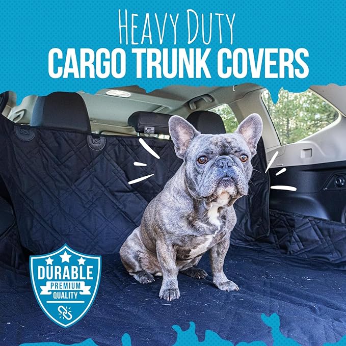 Bulldogology Cargo Liner for SUV - Heavy Duty Pet Trunk Liner Cargo Cover - Waterproof Cargo Cover for Dogs Hair, Muddy Paws - Protector Cargo Mats for Back of SUV (X-Large, Black)