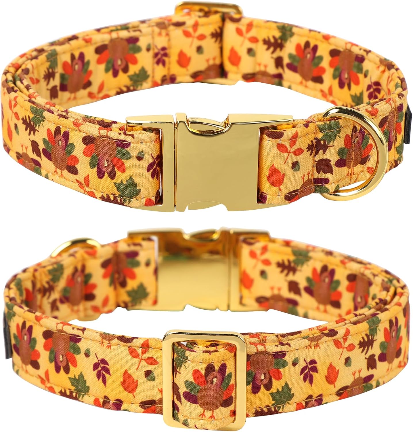 Lionet Paws Thanksgiving Day Dog Collar with Bowtie, Dogs Bowtie Collar with Metal Buckle for Dogs, Adjustable Comfortable Turkey Dog Collars Girl Boy, M, Neck 13.5-22 in