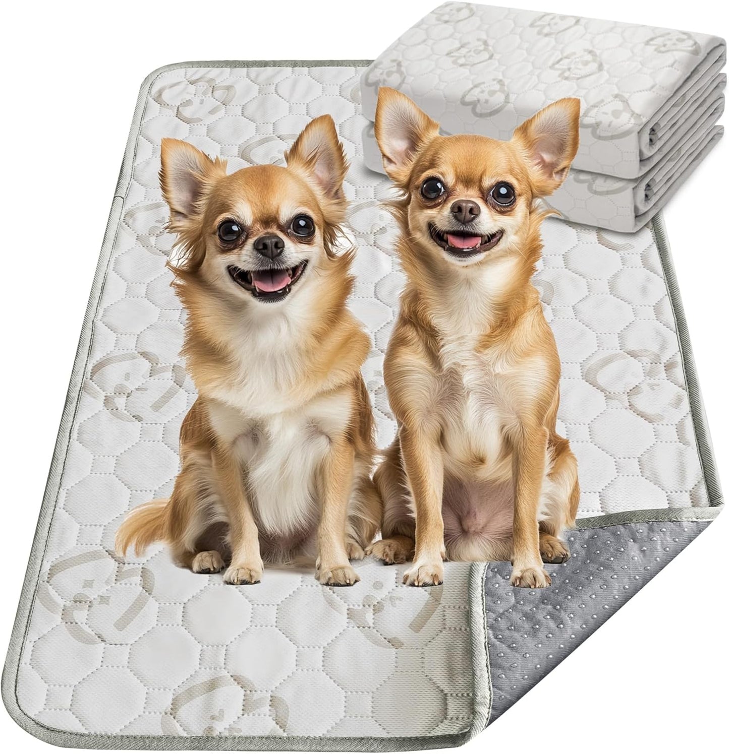 FXW Washable Pee Pads for Dogs, Puppy Pads with Super Absorbent, Specifically Designed for 24inch Cages, 23" × 17" Rectangle, Khaki, 1 Pack