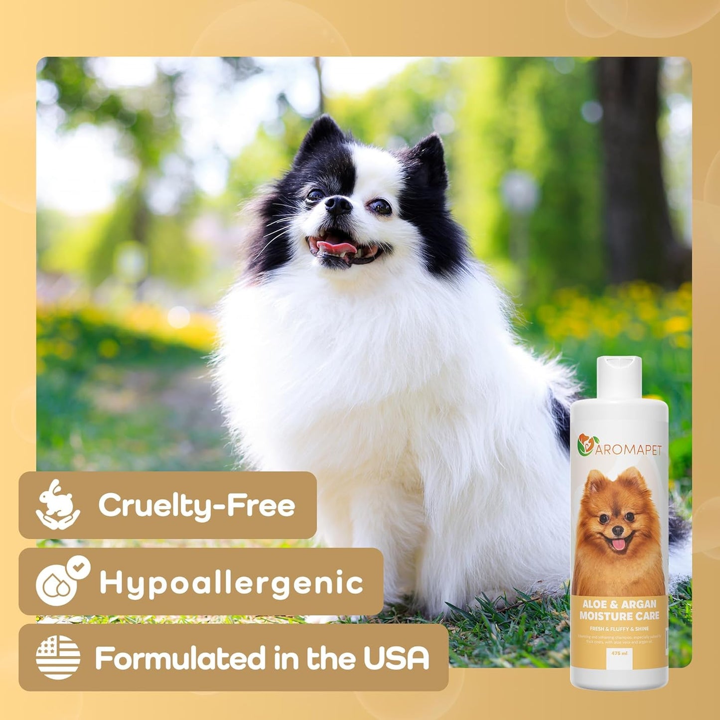 Sensitive Care -Tangle-Free-Silky Shine Softening and detangling Shampoo, Delicate Coat Clean & Odor Control Shampoo – Advanced Shine Formula for Dogs (Pomeranian, 16 Fluid Ounces)