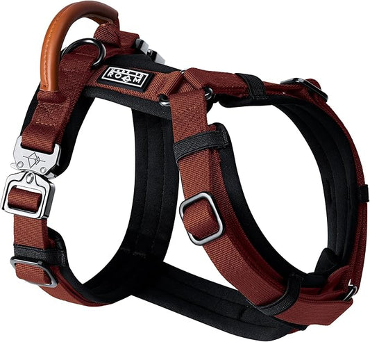 MADE TO ROAM Premium Explorer Harness - Y-Shaped Dog Harness with Adjustable Durable Nylon, Soft Padding, Metal Buckles and Leather Handle for Small, Medium, Large Dogs (Arizona Heartbeat, Size 6)