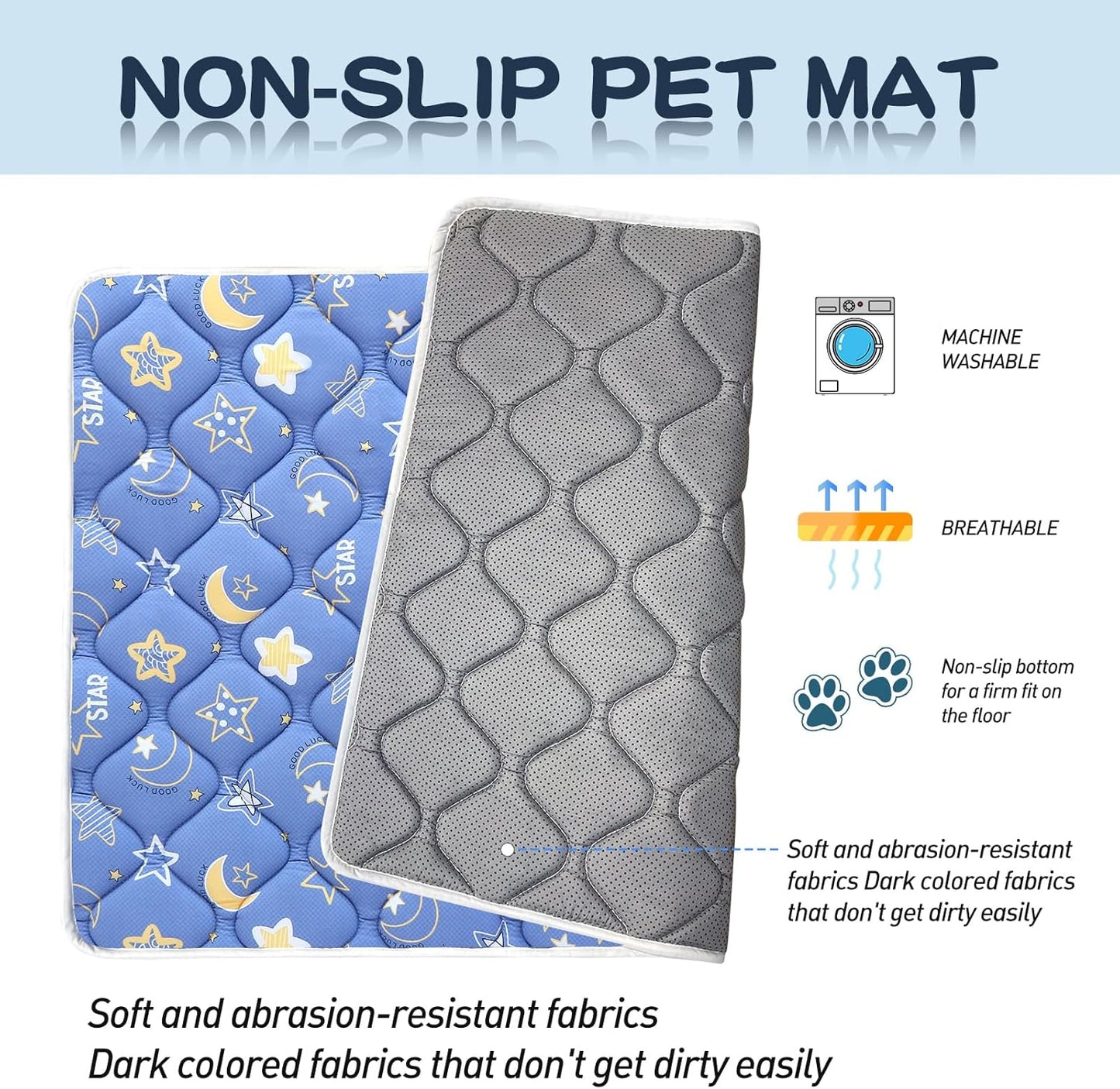 Bubble bear Dog Crate Mat - Ultra Soft, Washable & Anti-Slip Kennel Pad for Small/Medium/Large Dogs, Dark-Hued to Hide Stains (42"x28")