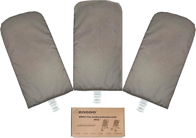 ROODO Pet Stroller Inner Pad for Exclusive Use,Original,Replaceable,Easy to Clean,Set of 3 pc(Gray)