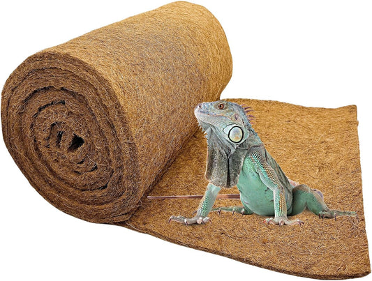 Hamiledyi 157x15.7in Reptile Carpet Coconut Fiber Substrate Large Coco Liner Roll Lizard Cage Mat Natural Coco Fiber Bedding for Bearded Dragon Turtles Iguana Tortoise Pad Garden Decoration