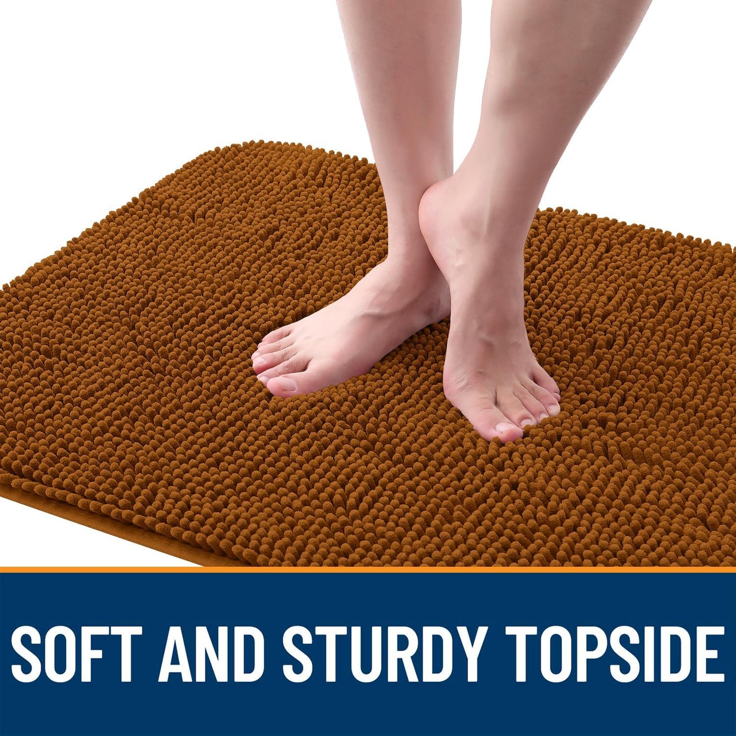 OLANLY Dog Door Mat for Muddy Paws 44x24, Absorbs Moisture and Dirt, Absorbent Non-Slip Washable Doormat, Quick Dry Chenille Mud Mat for Dogs, Entry Indoor Entryway Carpet for Inside Floor, Ochre