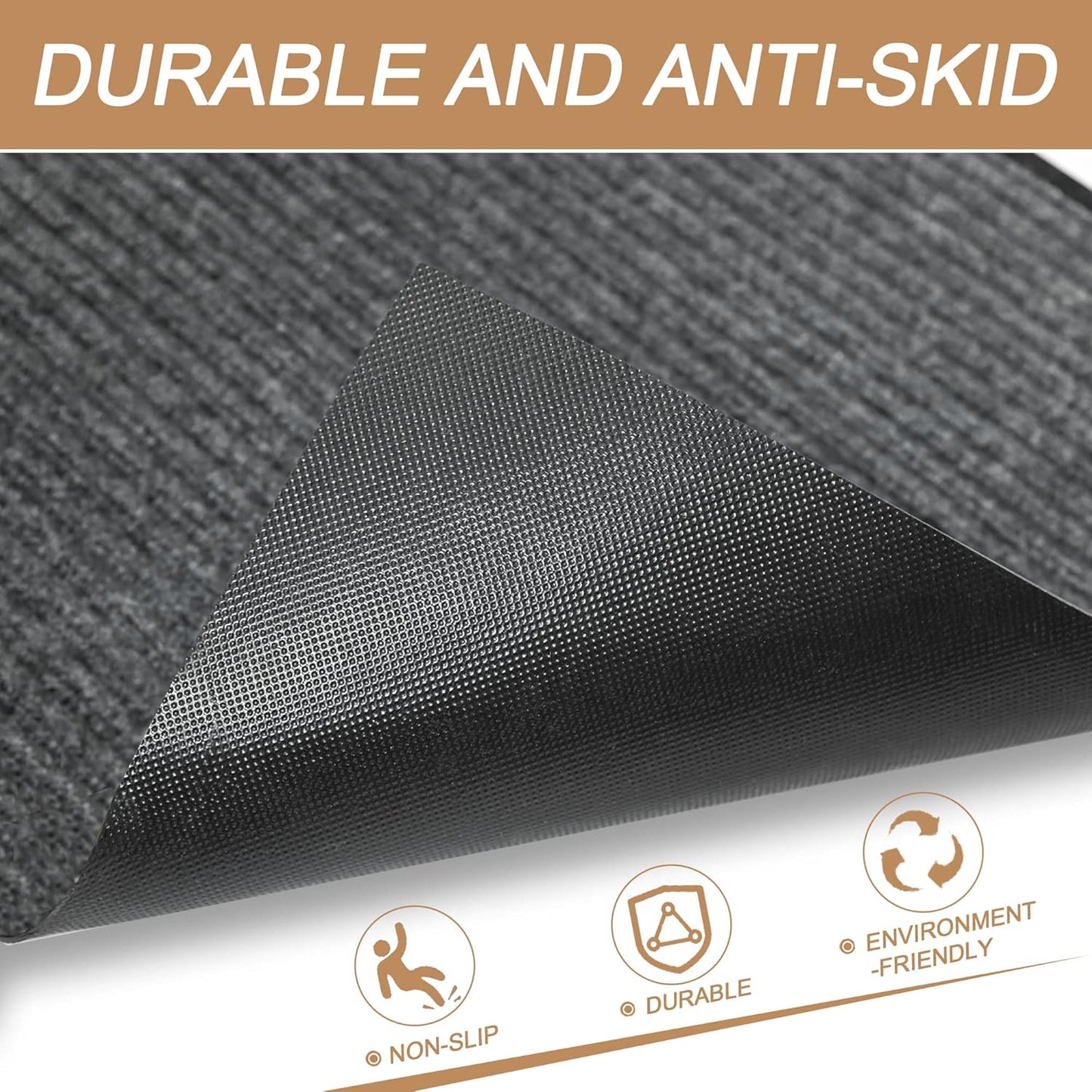 Front Door Mat Outside Entrance, 120" x 36" Sturdy Indoor Outdoor Mats for Entryway, Low Profile Welcome Doormat for Home Entrance, Non Slip Shoe Scraper Mat, Ideal for High Traffic Area