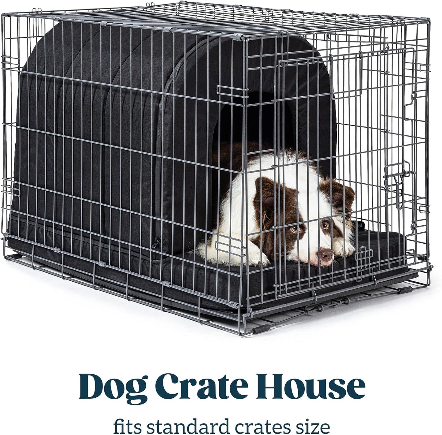 Orthopedic Dog House - Outdoor Waterproof Dog Shelter w/Porch - Indoor Pet House w/Egg-Crate Foam - Cooling - Machine Washable - Ideal for Medium Breeds & Fits 30-Inch Crate - 29"x18"