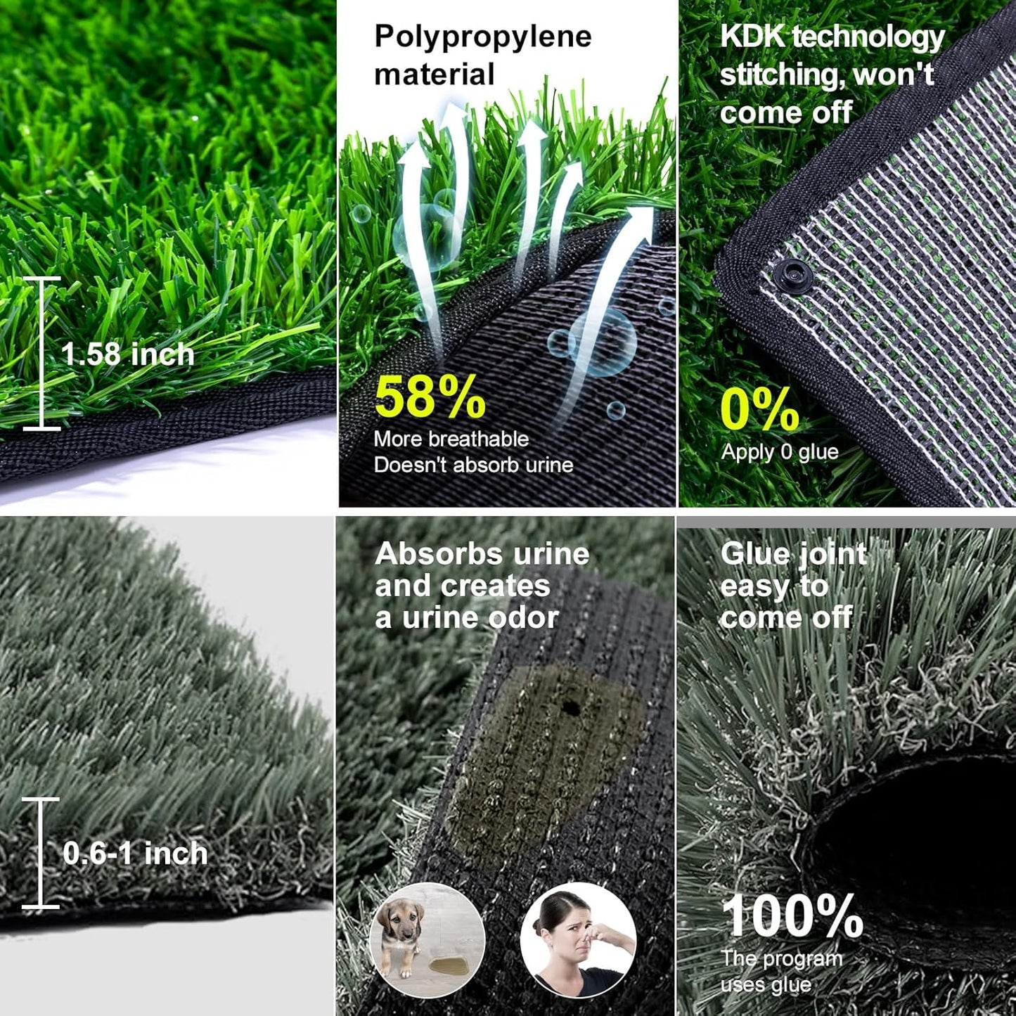 Pee Pads for Dogs with Fake Grass, 27" x 21" Indoor Artificial Grass for Dogs Potty, Lawn Pee Pads for Doggie Washable, Reusable and Lawn for Replacement, Puppy Training Litter Box for Outdoor Patio