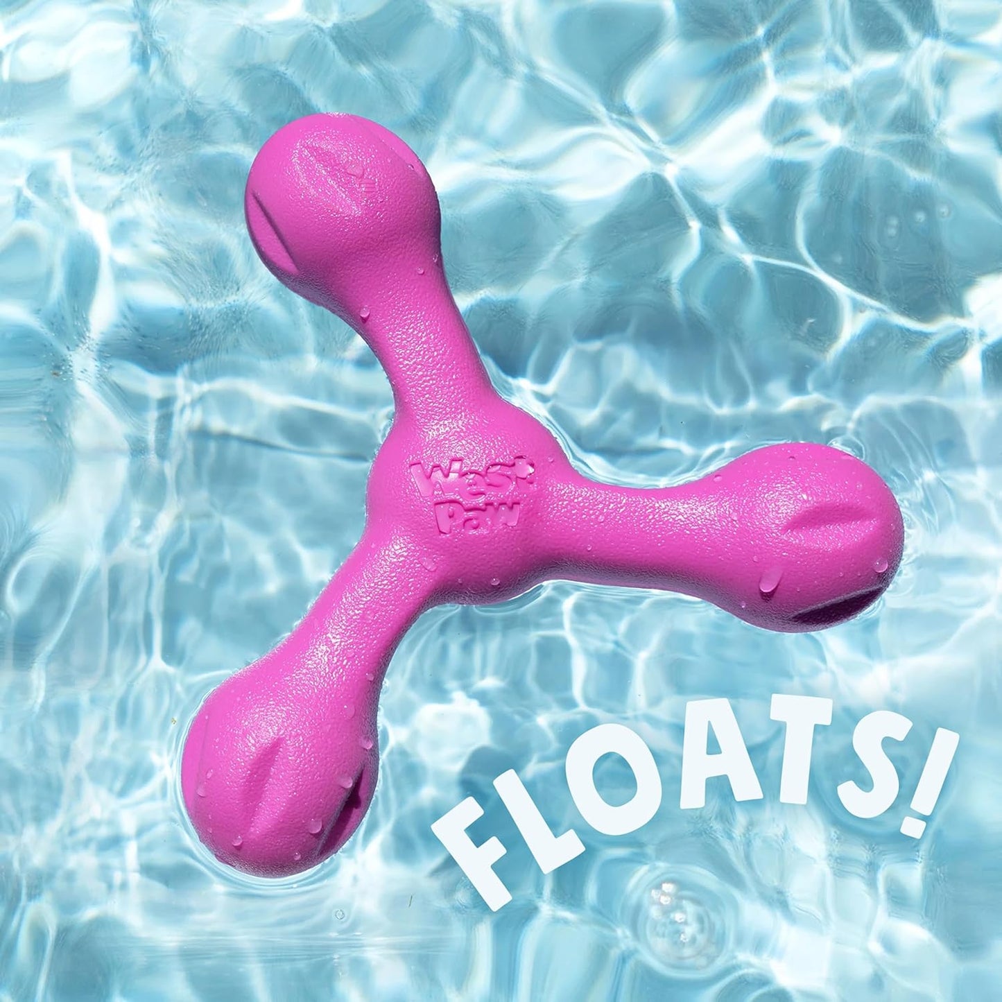 WEST PAW Zogoflex Air Skamp Tug-of-War Stick Dog Chew Toy – Hollow, Squishy Interactive Toy for Dogs, Puppies – for Chewing, Catch, Carry, Fetch, Dishwasher Safe, Latex-Free, Large 8.5", Aqua Blue