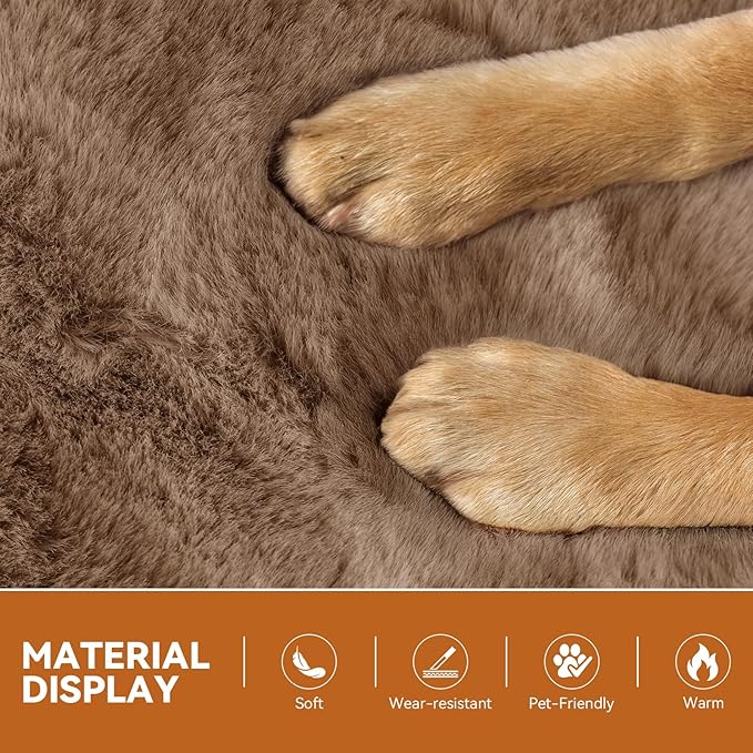 Dog Stairs with Furry Lids 18" H, 3-Step Wider Dog Steps with Storage for Small/Medium/Large Old Dogs Cats, Folding Sturdy Pet Stairs Climbing Bed Couch, Ramp for Car Up to 200 lbs, Khaki