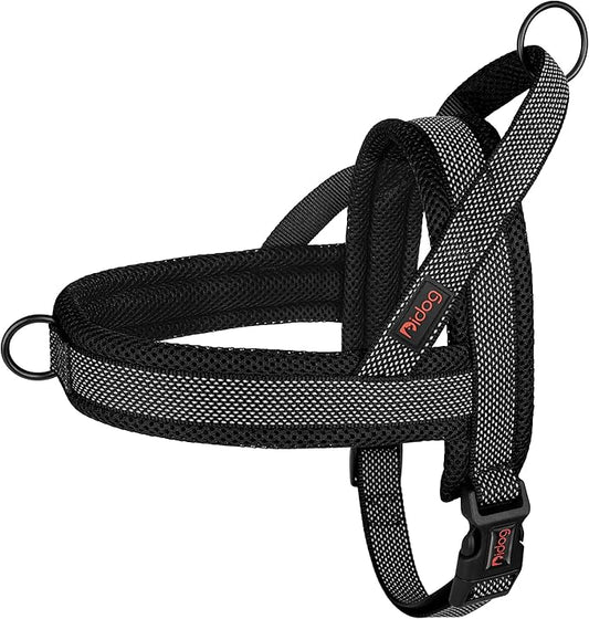 Didog No Pull Dog Harness with Breathable Mesh Padded, Full Reflective & Quick Fit Adjustable Vest Harness, Easy for Training Walking for Small & Medium and Large Dogs (Black, S:Chest 18-22")