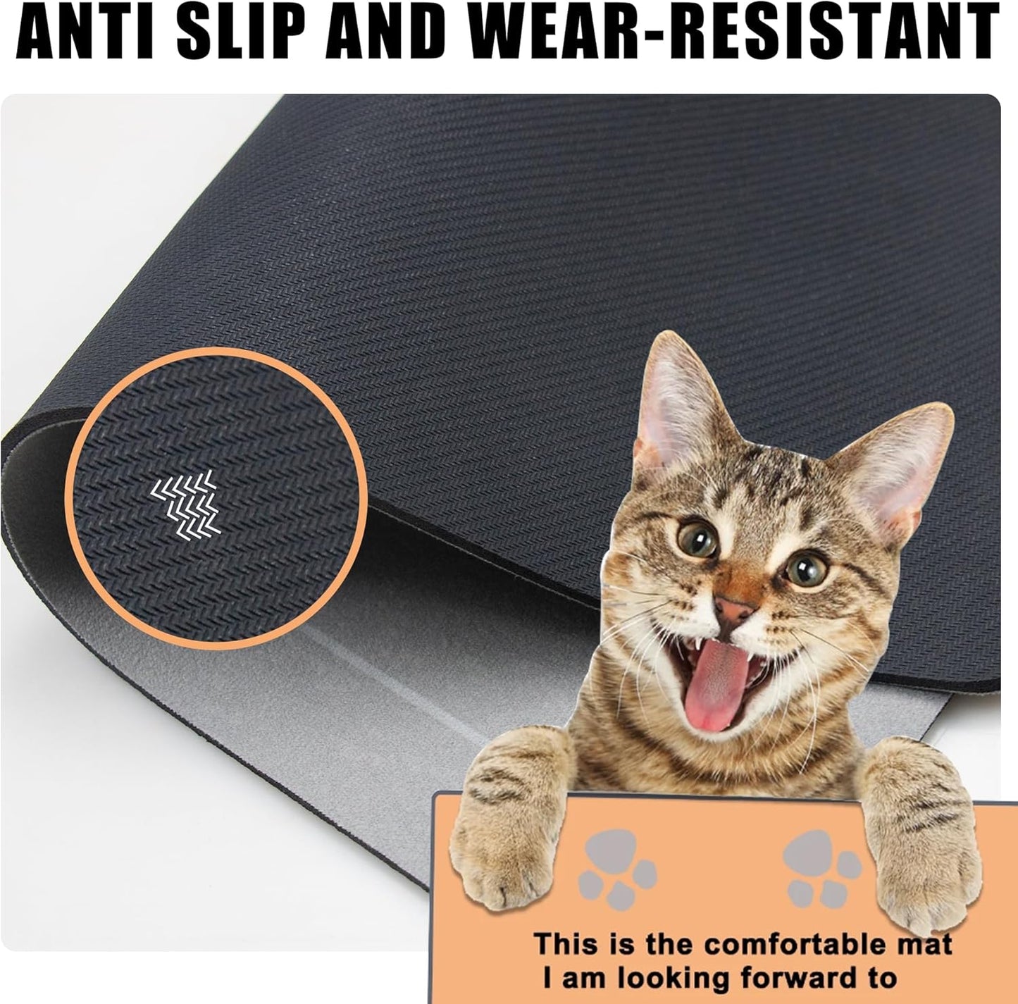 YCT Cat Pet Food Mat, Non-Slip Bottom Absorbent Quick Dry Feeding Mat for Dogs & Cats, Pet Supplies, 16.9"x24" Navy Blue