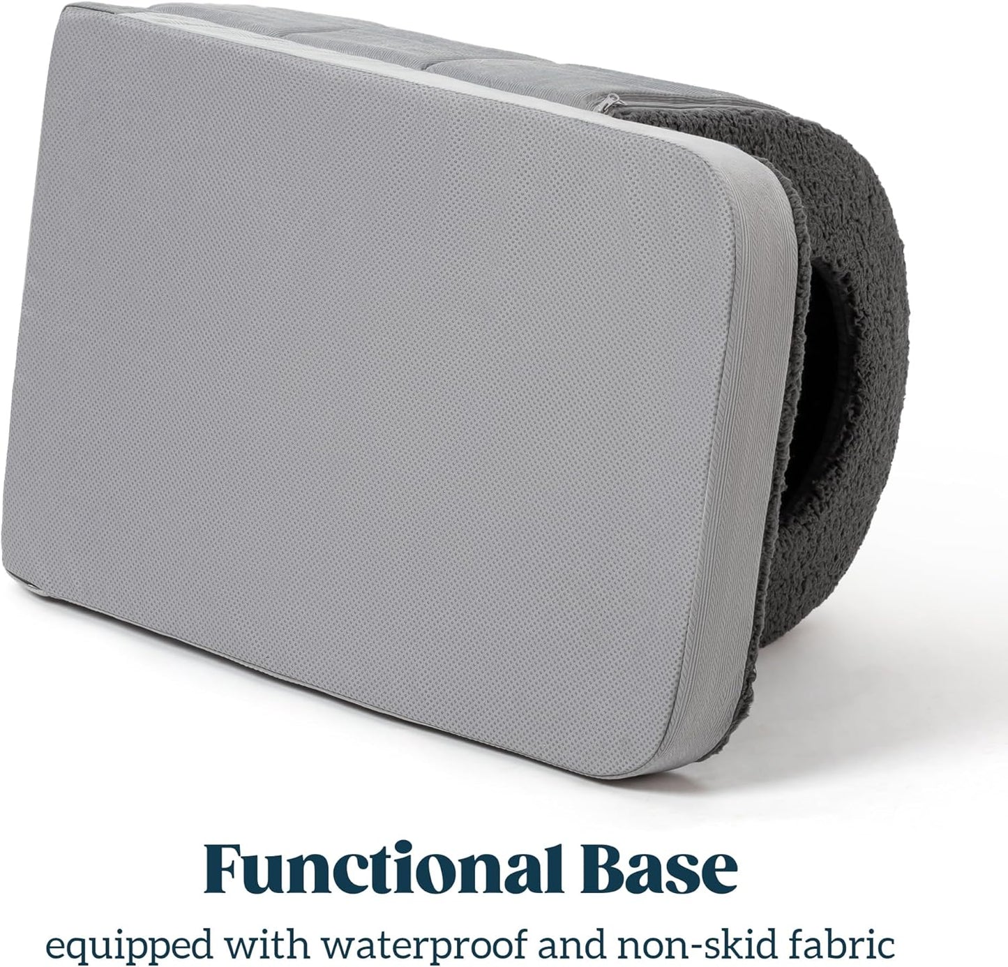 Orthopedic Dog Bed House - Dog House Indoor with Egg-Crate Foam - Tent Bed with Waterproof Lining & Nonskid Bottom, Ideal for Small Breeds & Fits 24-Inch Crate - 23"x16", Charcoal