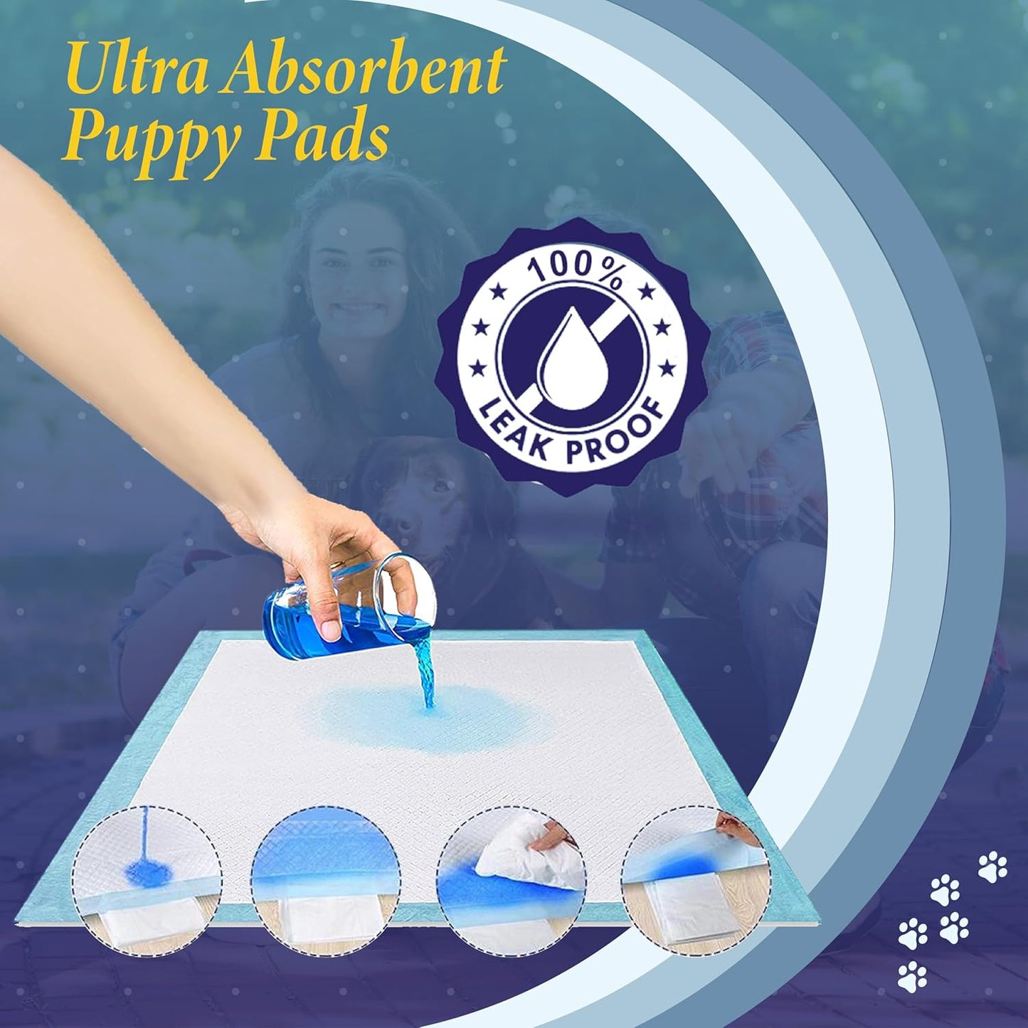 TBM Puppy Pads 100 Count - 23.6" x 23.6" - Super Absorbent Pee Pads for Dogs - Premium Leak-Proof - Pets Potty Training Essentials - Disposable Quick- Dry Pads for Puppies | Cats | Rabbits