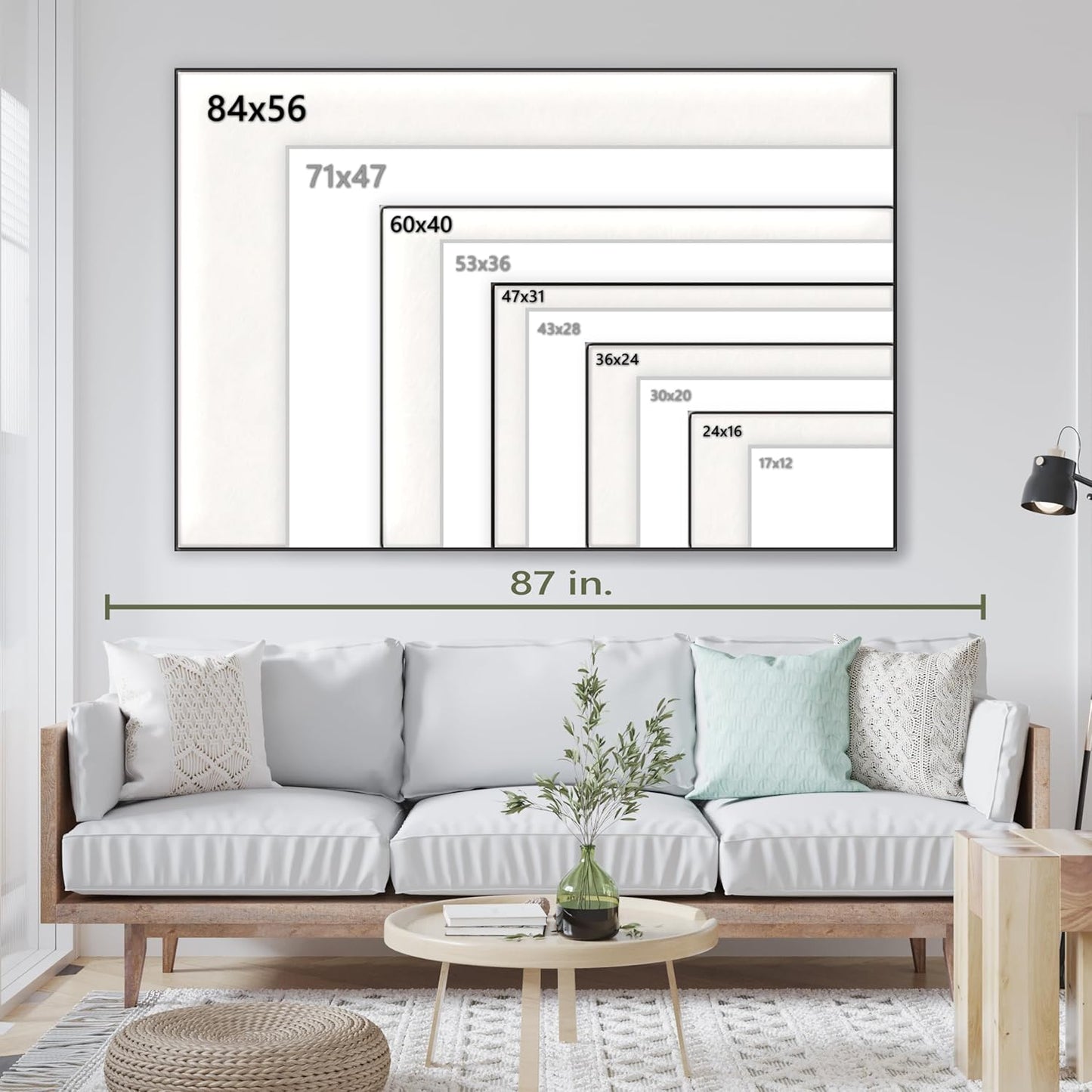 Nature Wall Art Prints - Ocean Forest Mountain Lake Canvas Landscapes - Small to Extra Large Living Room Bedroom Kitchen Bathroom Décor (Ski Lift on Snowy Mountain, 31L" x 47W")