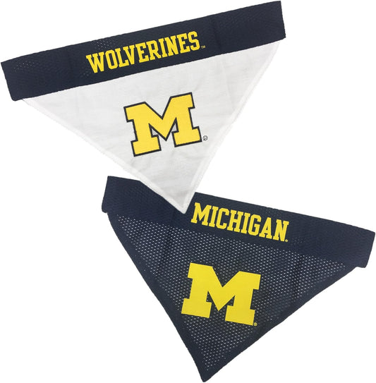 Pets First Collegiate Pet Accessories, Reversible Bandana, Michigan Wolverines Size XX-Large