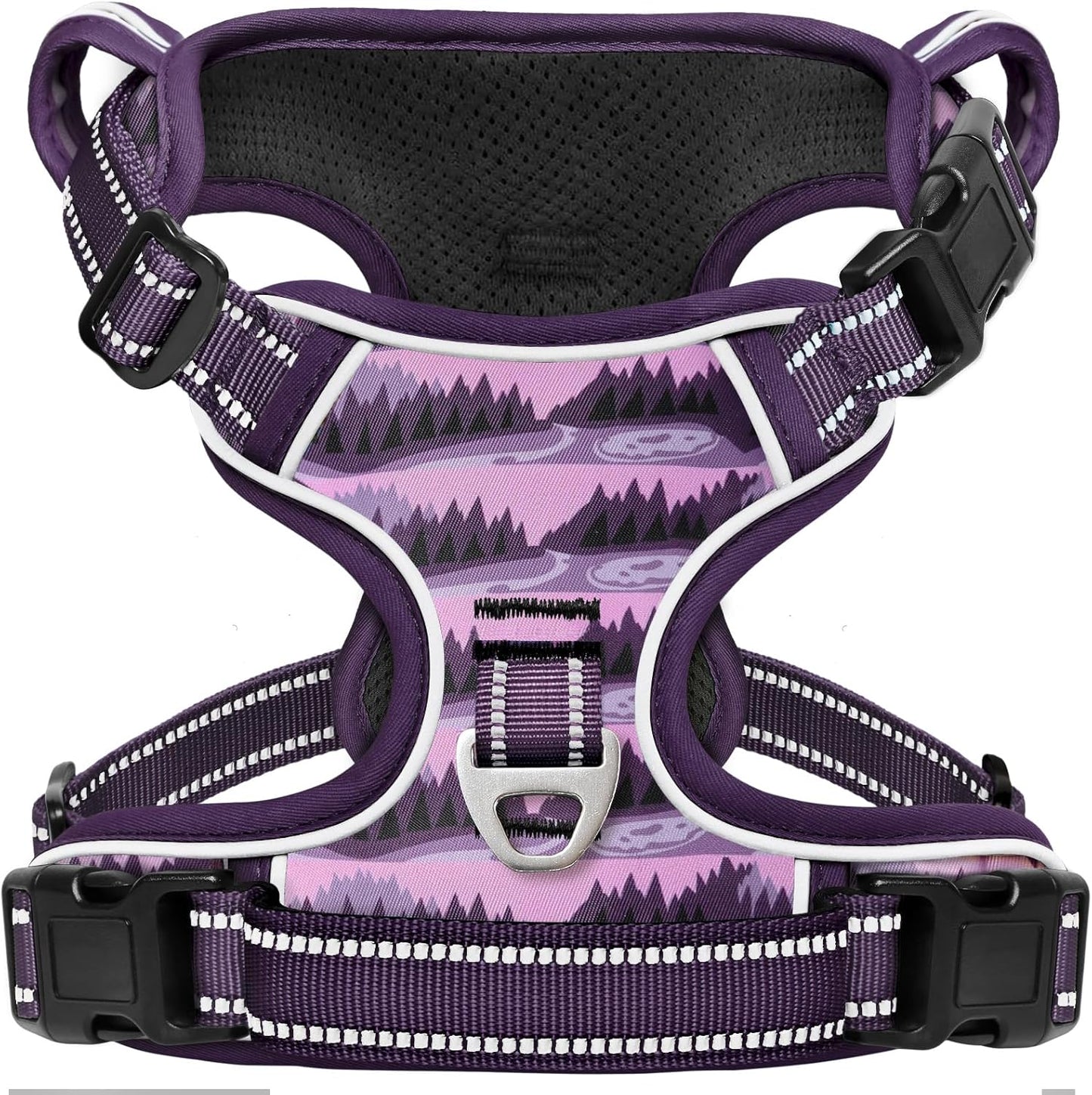 Timos Dog Harness,No-Pull Pet Harness Adjustable Soft Padded Dog Vest,Reflective No-Choke Pet Oxford Vest with Easy Control Handle for Small Dogs,Moon Night,S