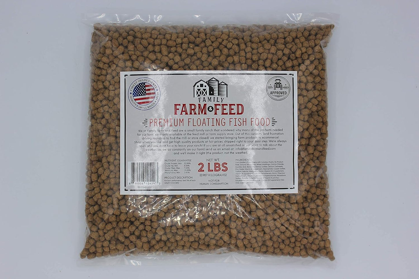 | Premium Floating Fish Food | Pond and Lake | Pellets | 2 Pounds