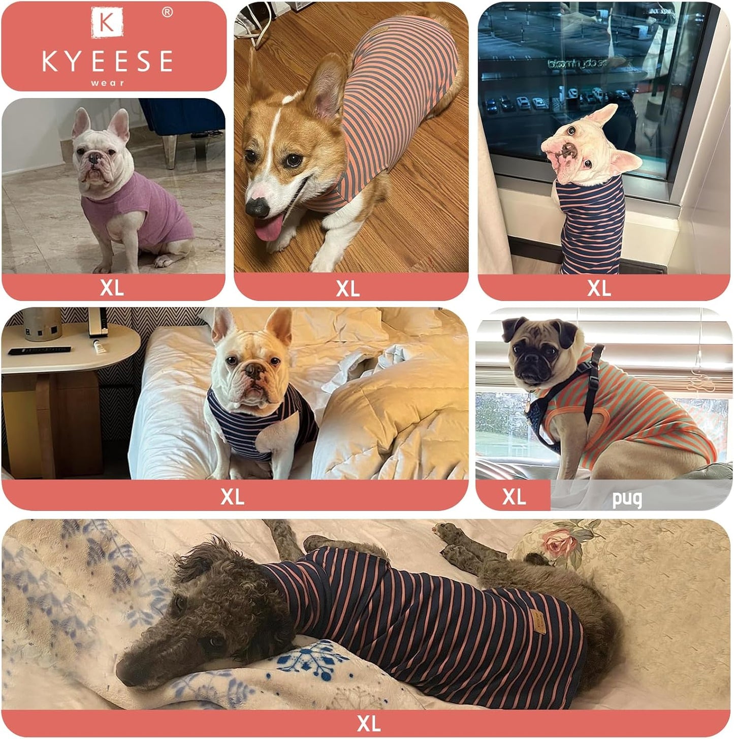 KYEESE 2Pack Dog Sweater Warm Lightweight Dogs Clothes Stretchy Dog Outfit for Small Dogs Boy Girl Soft Pets Fleece Sweater Turtleneck Pet Coat Comfy Sleeveless Doggie Sweatshi Red,XL