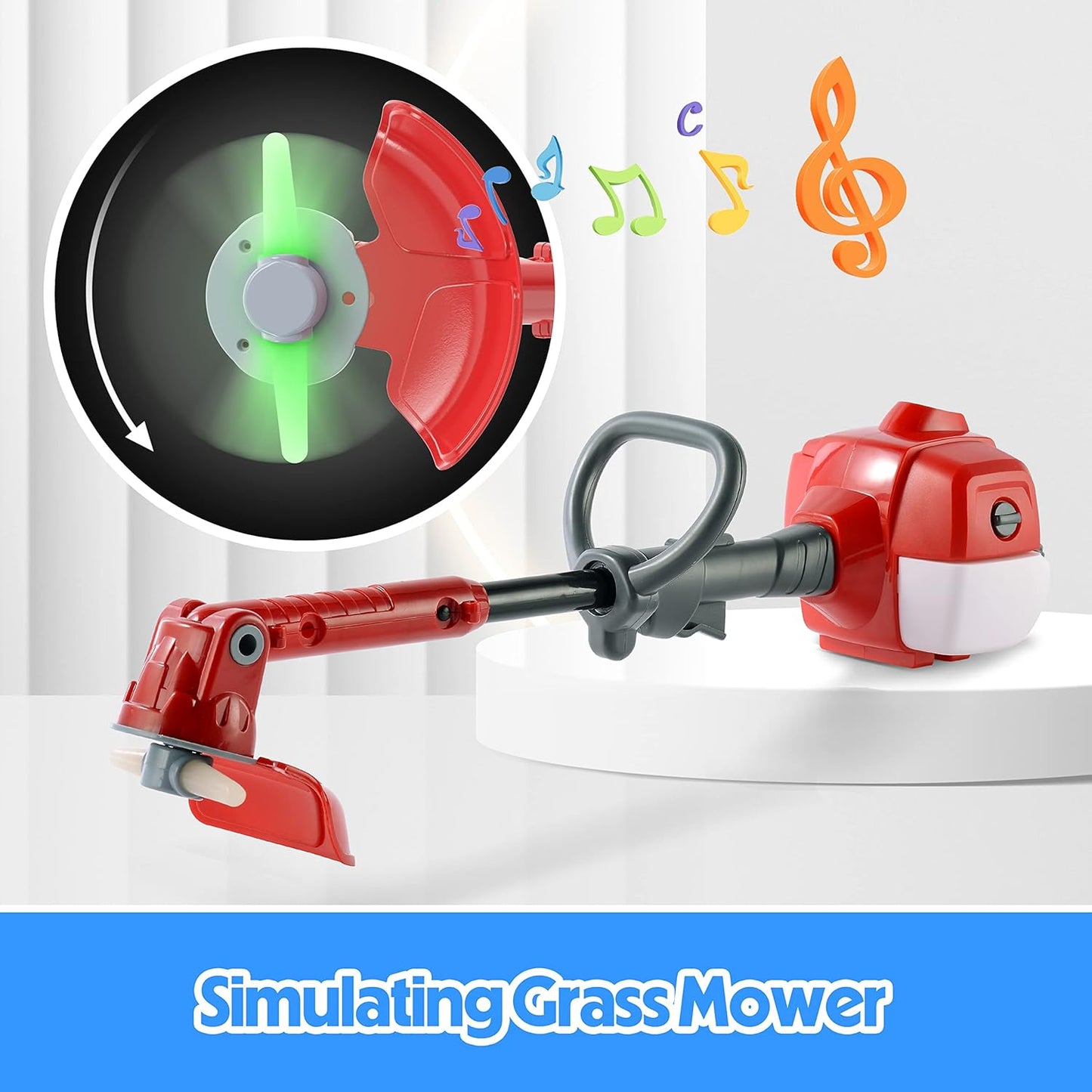 Toy Choi's Toy Trimmer - Power Construction Play Tool Kids Trimmer,Outside Pretend Play Garden Toy with Light Sound,Educational Gift Kid Toddler Tool Set for Boy Girl Age 3, 4, 5,6,7+